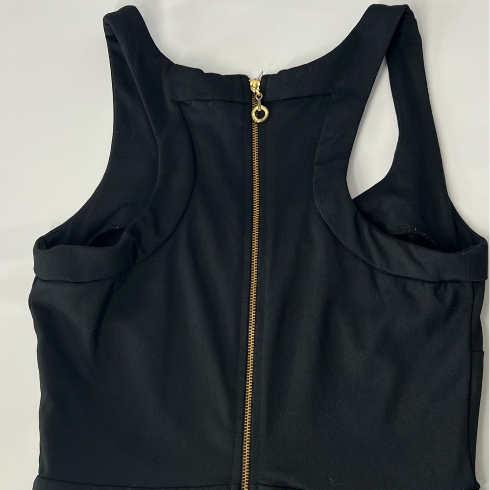 Cynthia Rowley Women’s XS Black Liw Scoop Neck Fitted Waist Mini Flare dress - Picture 12 of 14